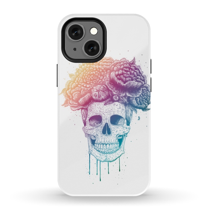 iPhone 13 mini StrongFit Colorful skull with flowers by kodamorkovkart