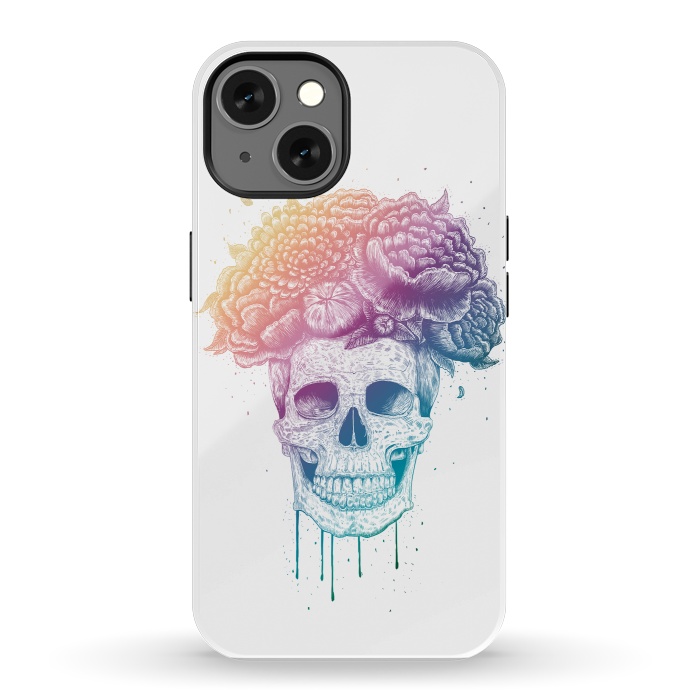 iPhone 13 StrongFit Colorful skull with flowers by kodamorkovkart