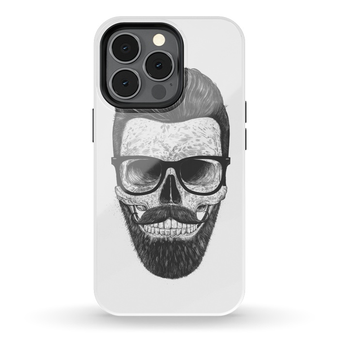 iPhone 13 pro StrongFit Hipster skull by kodamorkovkart