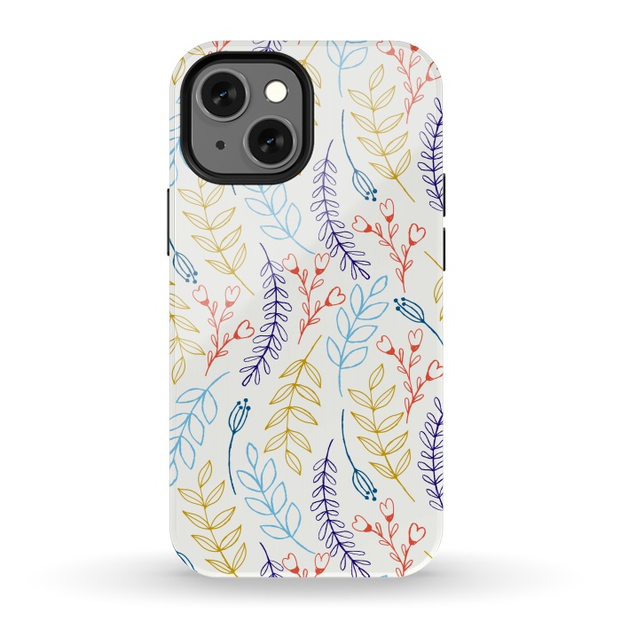 iPhone 13 mini StrongFit Natural Leaves by Creativeaxle