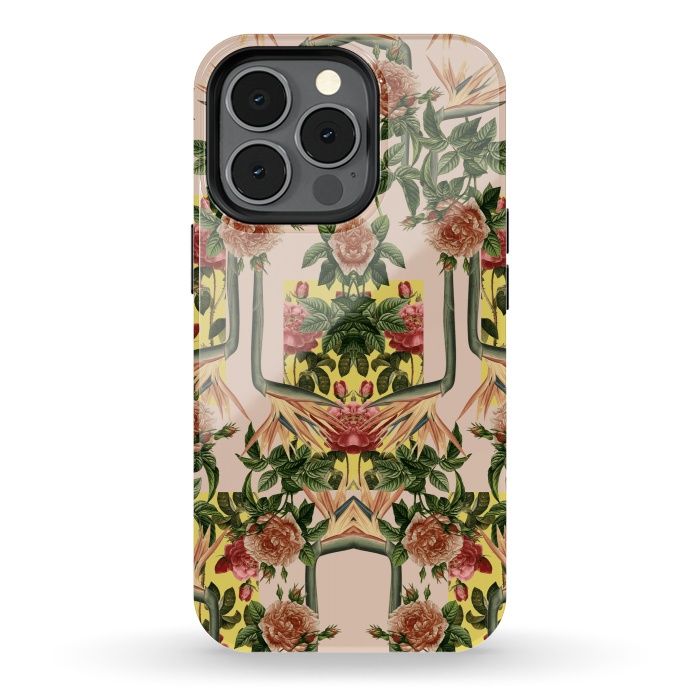 iPhone 13 pro StrongFit Retro Jungle Rose by Zala Farah