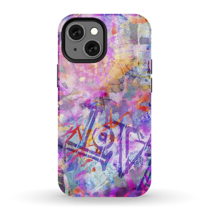 iPhone 13 mini StrongFit Pink Grunge Graffiti Wall by Andrea Haase