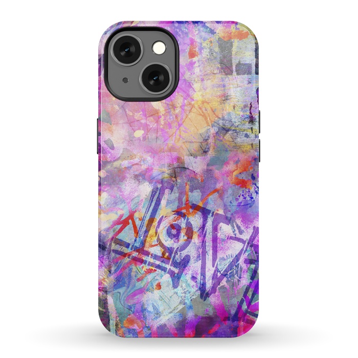 iPhone 13 StrongFit Pink Grunge Graffiti Wall by Andrea Haase