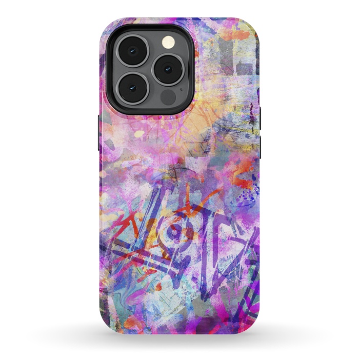 iPhone 13 pro StrongFit Pink Grunge Graffiti Wall by Andrea Haase