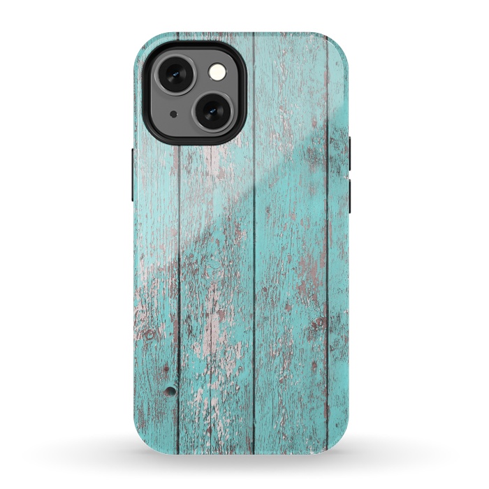 iPhone 13 mini StrongFit Old Board Wall With Flaked Paint by Andrea Haase