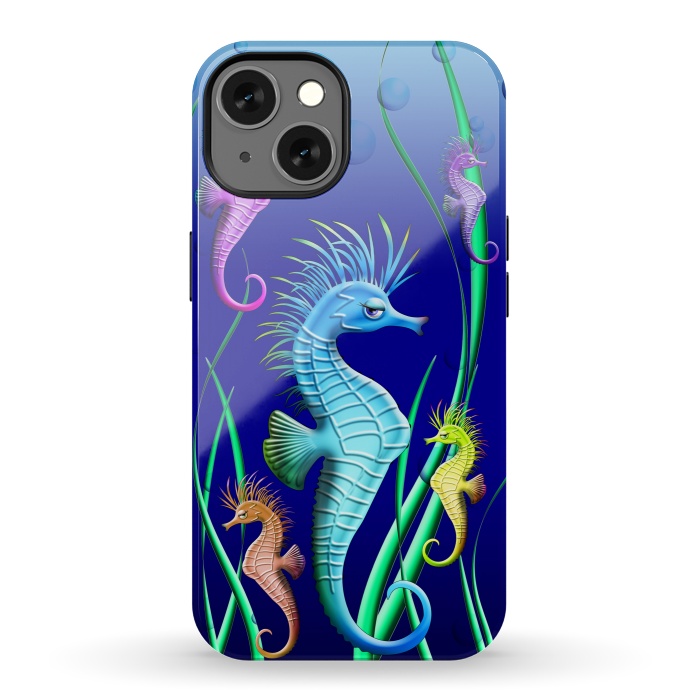iPhone 13 StrongFit Seahorses Underwater Scenery by BluedarkArt