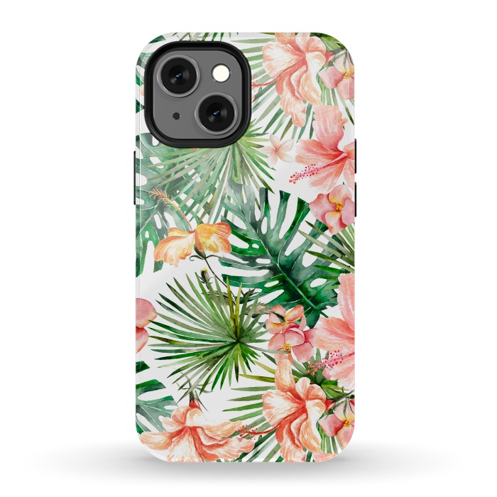iPhone 13 mini StrongFit Tropical Flower Jungle by  Utart