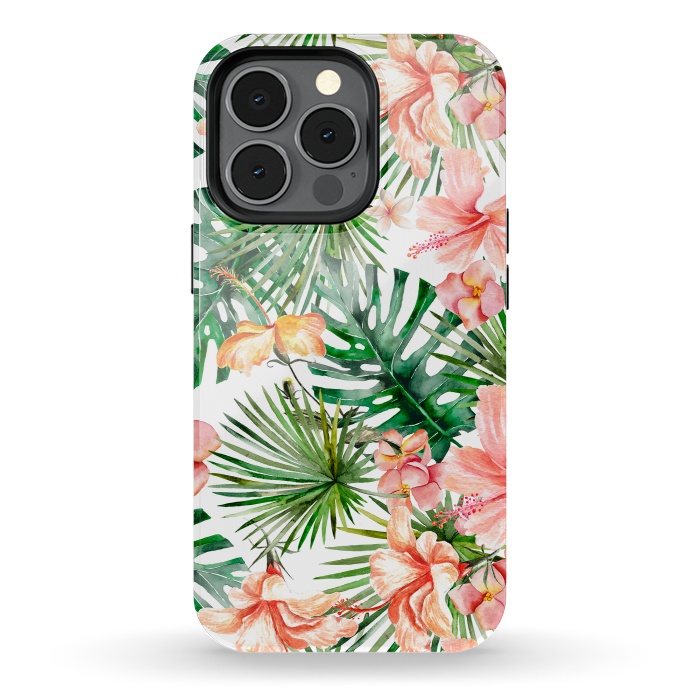 iPhone 13 pro StrongFit Tropical Flower Jungle by  Utart