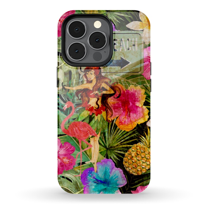 iPhone 13 pro StrongFit Vintage Hula Girl- To the Beach by  Utart