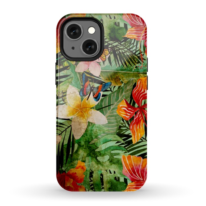 iPhone 13 mini StrongFit Retro Tropical Flower Jungle by  Utart