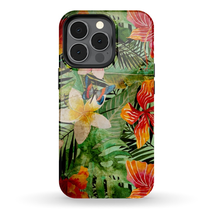iPhone 13 pro StrongFit Retro Tropical Flower Jungle by  Utart