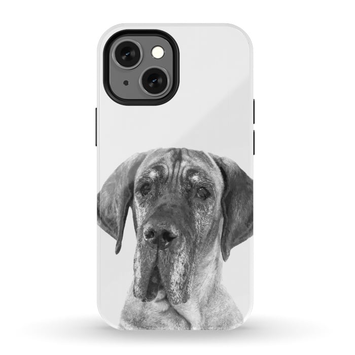 iPhone 13 mini StrongFit Black and White Great Dane by Alemi