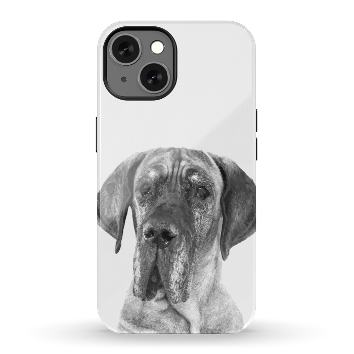 iPhone 13 StrongFit Black and White Great Dane by Alemi