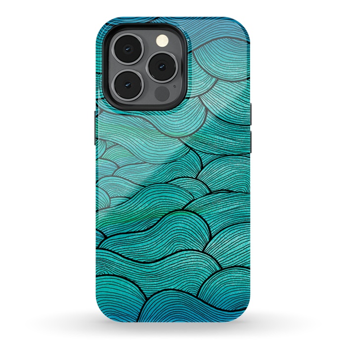 iPhone 13 pro StrongFit sea waves by Pom Graphic Design