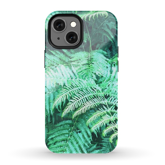 iPhone 13 mini StrongFit Fern Tropical Leaves by Alemi