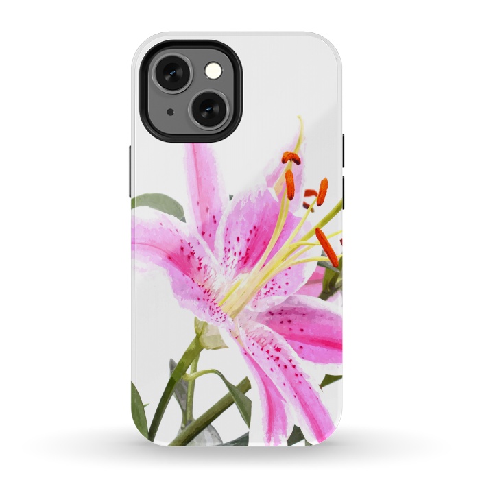 iPhone 13 mini StrongFit Pink Lily by Alemi