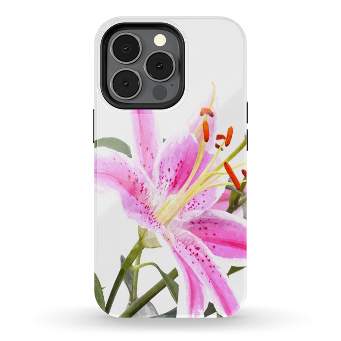 iPhone 13 pro StrongFit Pink Lily by Alemi