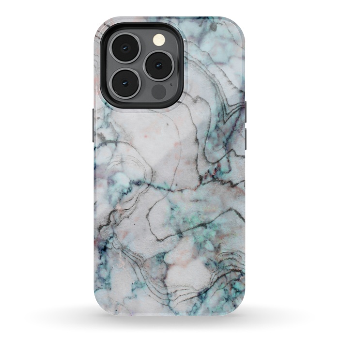 iPhone 13 pro StrongFit Teal and gray marble by  Utart