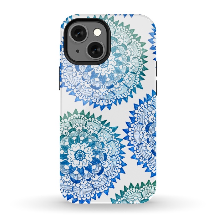 iPhone 13 mini StrongFit Blue Bohemian Mandala by ECMazur 