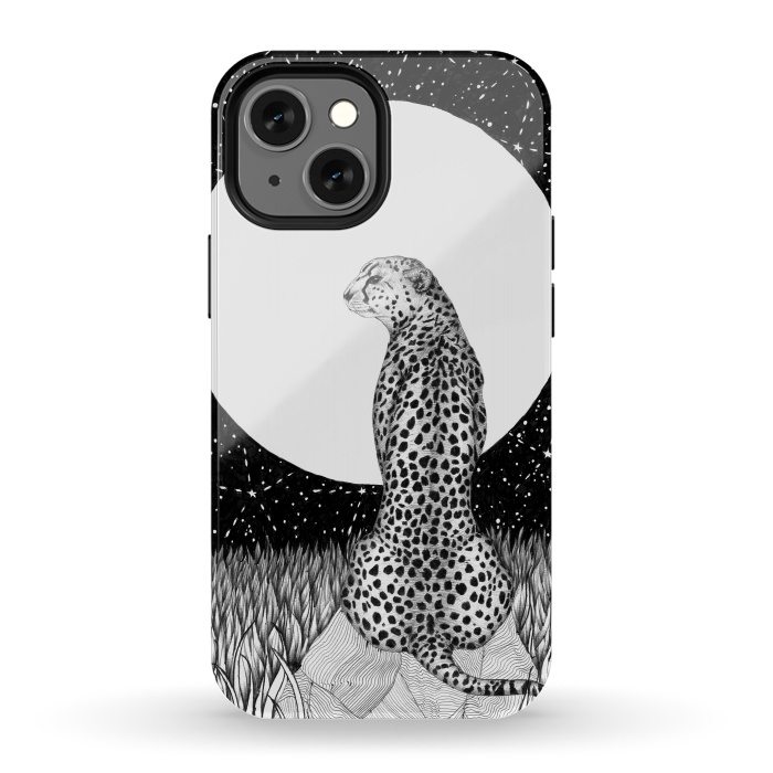 iPhone 13 mini StrongFit Cheetah Moon by ECMazur 