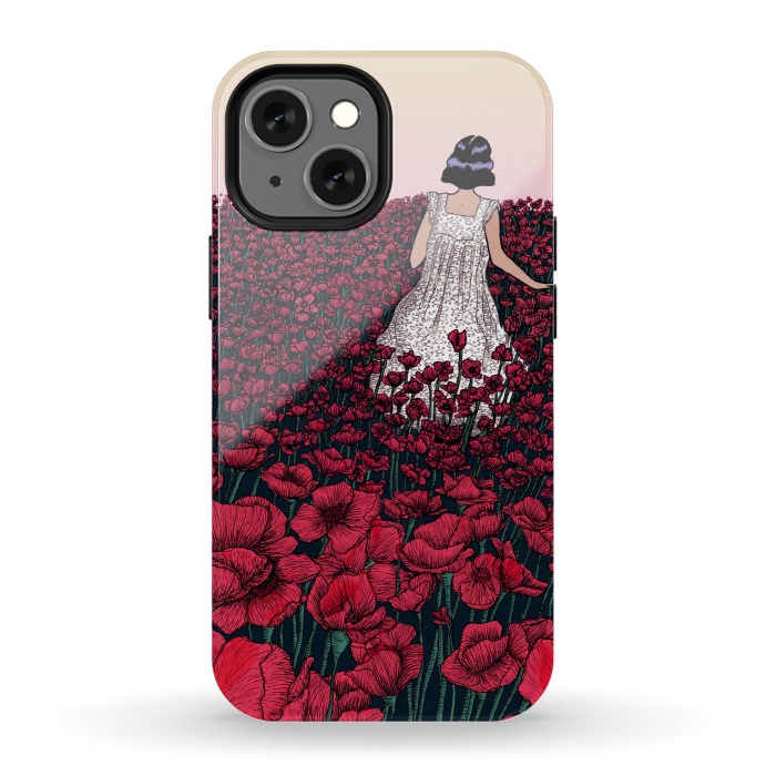 iPhone 13 mini StrongFit Field of Poppies II by ECMazur 