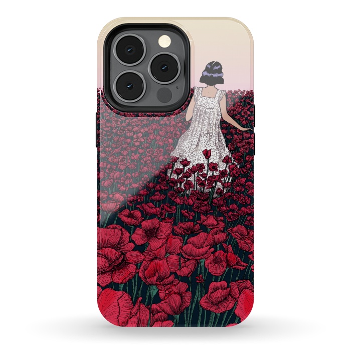 iPhone 13 pro StrongFit Field of Poppies II by ECMazur 
