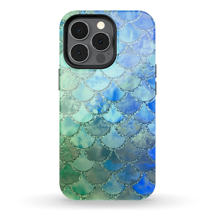 iPhone 13 pro StrongFit Ocean green and blue Mermaid Scales by  Utart