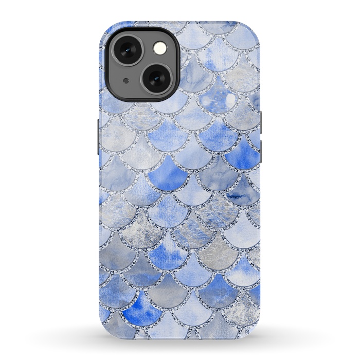 iPhone 13 StrongFit Blue and Silver Mermaid Scales by  Utart