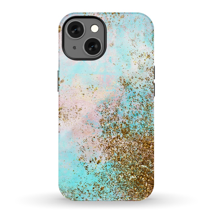 iPhone 13 StrongFit Pink and Teal and Gold Mermaid Glitter Seafoam by  Utart