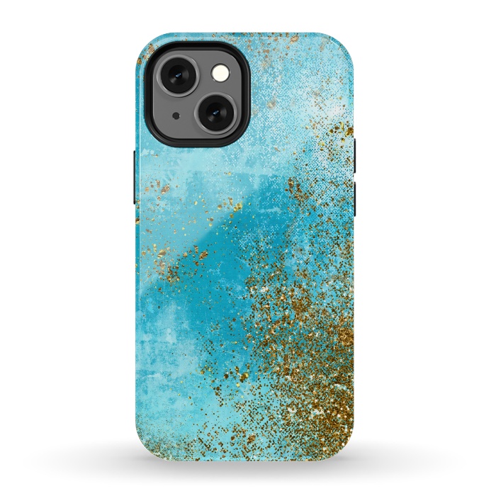 iPhone 13 mini StrongFit Teal and Gold Mermaid Ocean Seafoam by  Utart