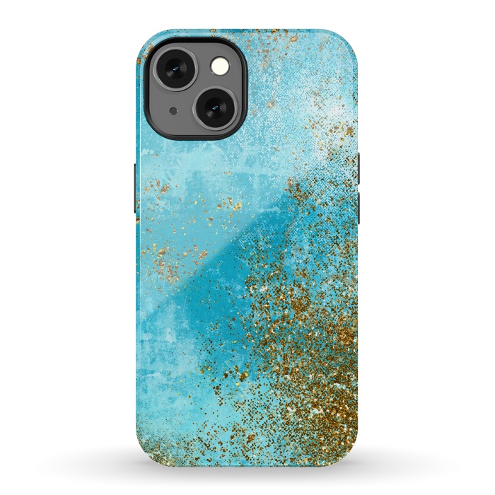 iPhone 13 StrongFit Teal and Gold Mermaid Ocean Seafoam by  Utart