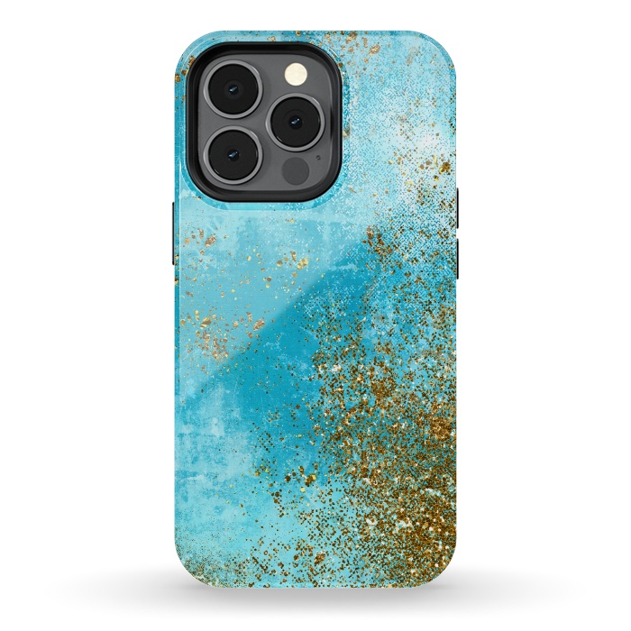 iPhone 13 pro StrongFit Teal and Gold Mermaid Ocean Seafoam by  Utart