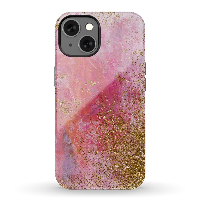 iPhone 13 StrongFit Pink and Gold Mermaid Glitter Seafoam by  Utart
