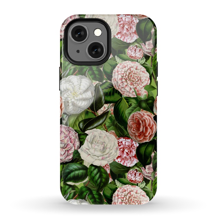 iPhone 13 mini StrongFit Victorian Vintage Camellia Pattern by  Utart