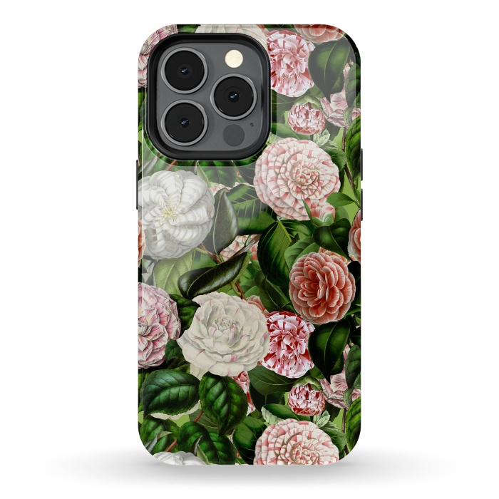iPhone 13 pro StrongFit Victorian Vintage Camellia Pattern by  Utart