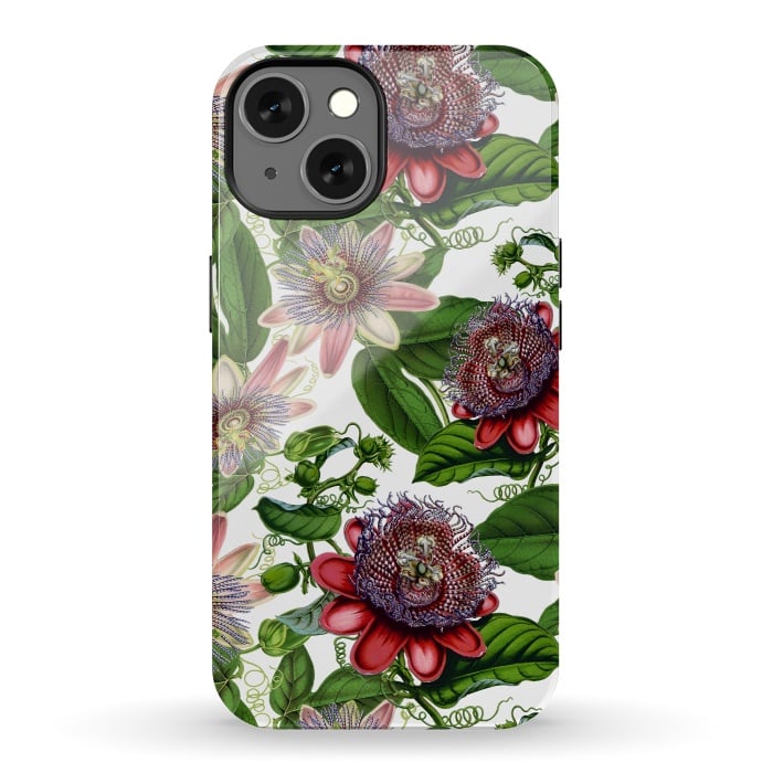 iPhone 13 StrongFit Colorful Vintage Passiflora Pattern by  Utart