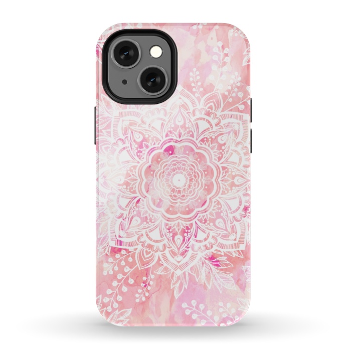iPhone 13 mini StrongFit Queen Starring of Mandalas-Rose by ''CVogiatzi.