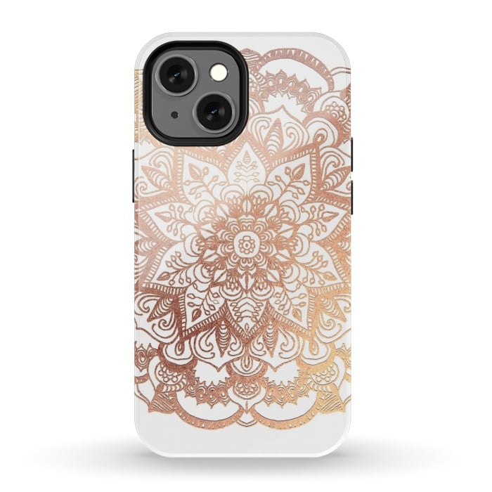 iPhone 13 mini StrongFit Mandala Rose-Gold Shine by ''CVogiatzi.