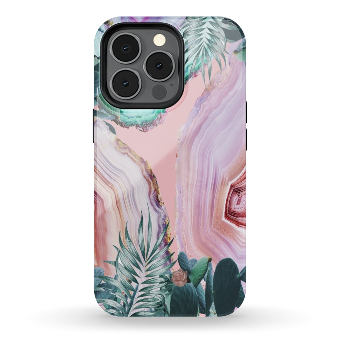 iPhone 13 pro StrongFit Mineral Agates & Garden #Glam collection by ''CVogiatzi.