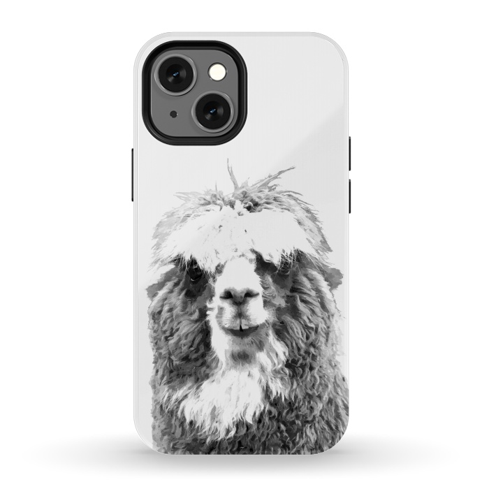 iPhone 13 mini StrongFit Black and White Alpaca by Alemi