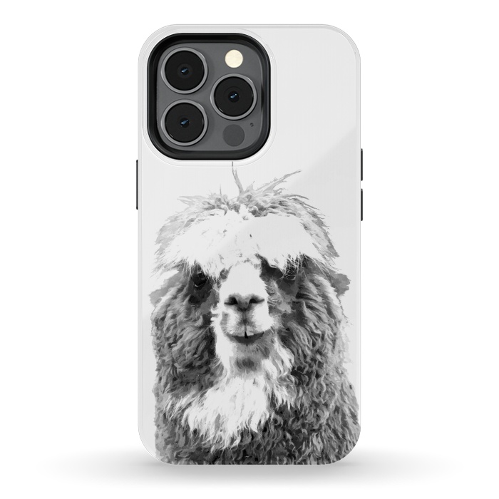 iPhone 13 pro StrongFit Black and White Alpaca by Alemi