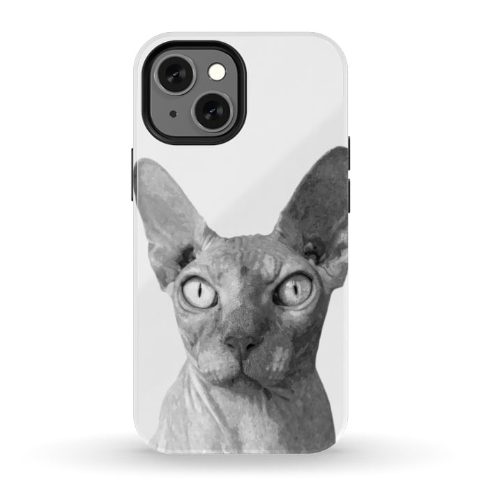 iPhone 13 mini StrongFit Black and White Sphynx by Alemi