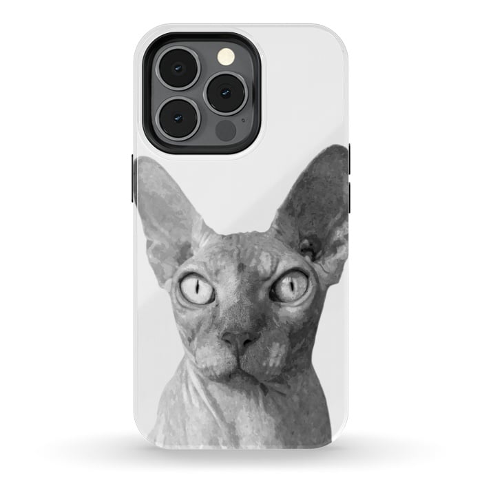 iPhone 13 pro StrongFit Black and White Sphynx by Alemi