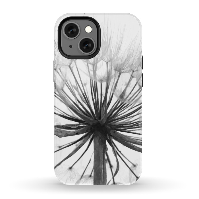 iPhone 13 mini StrongFit Black and White Dandelion by Alemi