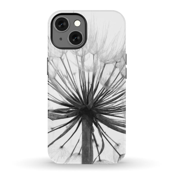 iPhone 13 StrongFit Black and White Dandelion by Alemi