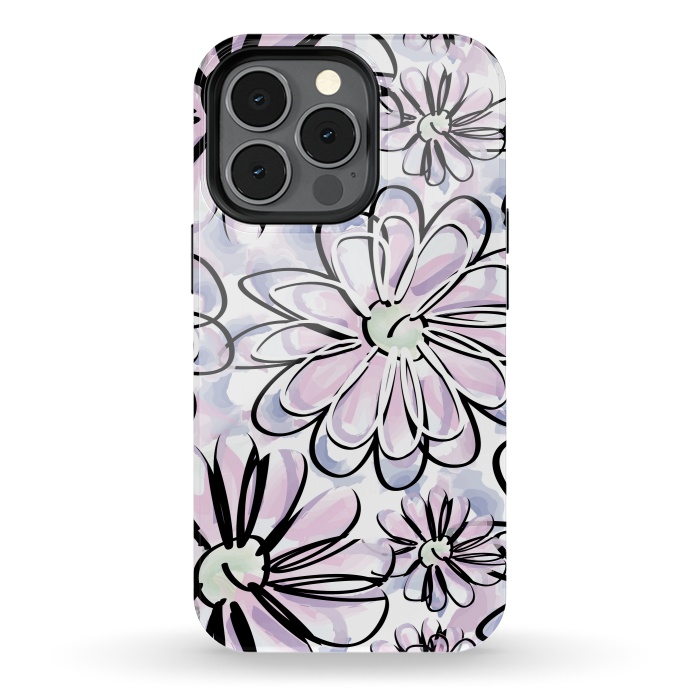 iPhone 13 pro StrongFit Watercolor flowers by Camila