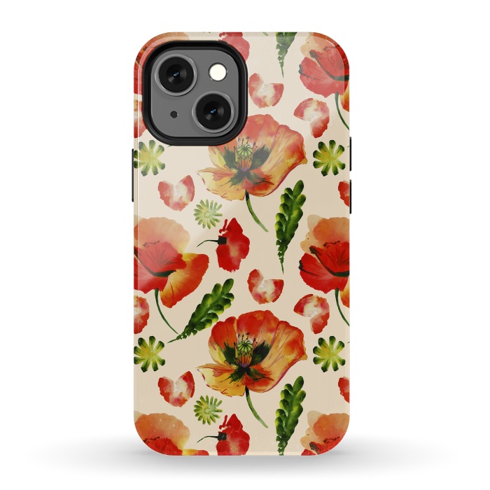 iPhone 13 mini StrongFit Watercolor Poppy Pattern by  Utart