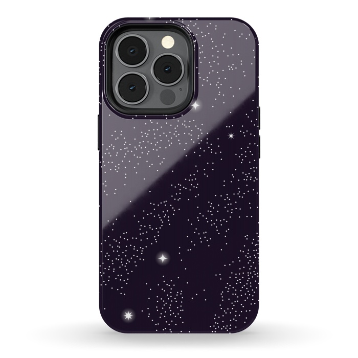 iPhone 13 pro StrongFit Universe with planets and stars seamless pattern, cosmos starry night sky 005 by Jelena Obradovic