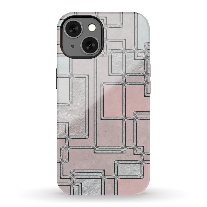 iPhone 13 StrongFit Pink Aqua Cubicals by Andrea Haase