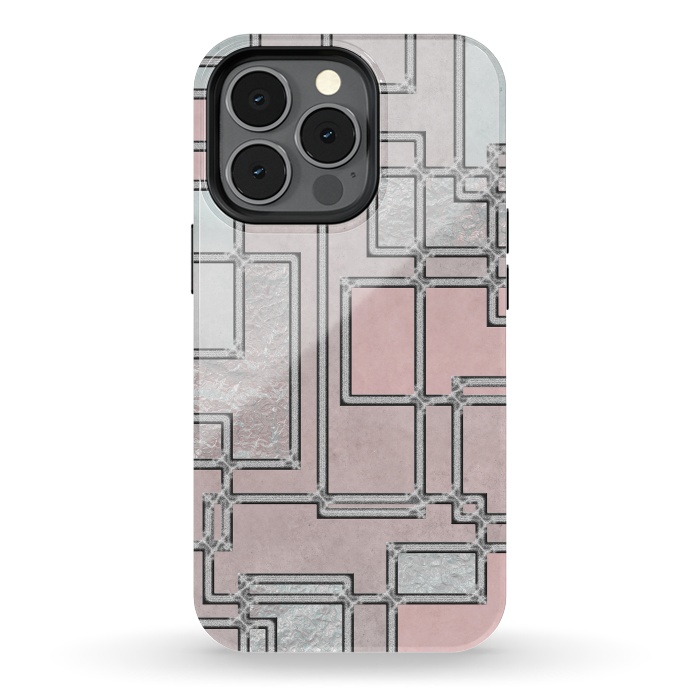 iPhone 13 pro StrongFit Pink Aqua Cubicals by Andrea Haase